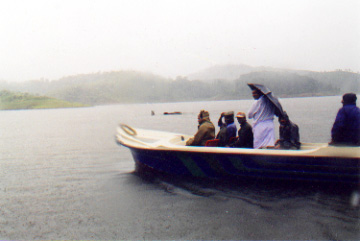 Assembly Committee and elephant in
          Periyar Reservoir
