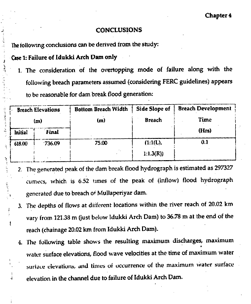 Mullaperiyar Dam Break Analysis Conclusions Page 1